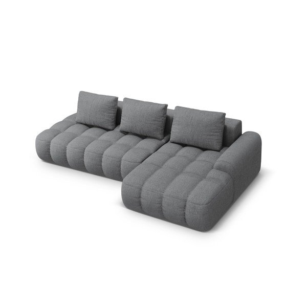 Divano angolare grigio allungabile/con contenitore (con penisola a destra/con chaise lounge) Linz – Cosmopolitan Design-image-3