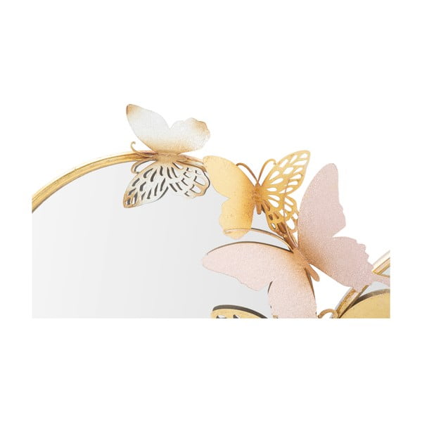 Specchio da parete con decoro Farfalle rosa-oro, 81 x 52,5 cm - Mauro Ferretti-image-4