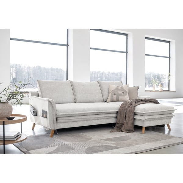 Divano letto angolare beige (angolo destro) Charming Charlie - Miuform-image-3
