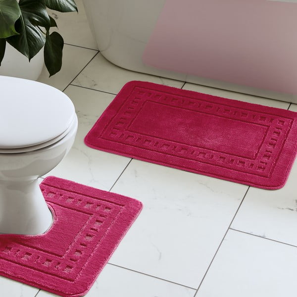 Set di tappetini per il bagno rosa scuro 2 pz per WC 50x80 cm Armoni – Catherine Lansfield-image-1