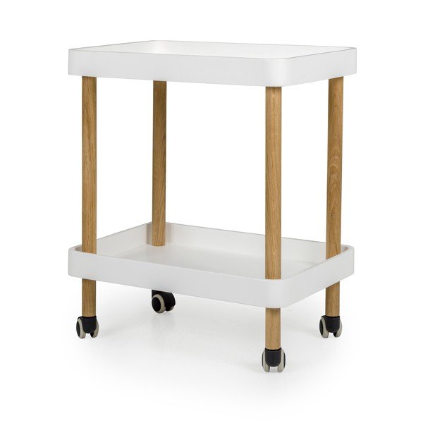 Carrello di servizio bianco su ruote Wagon Oak - Tenzo