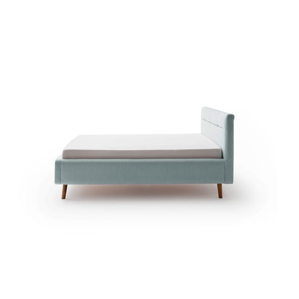 Letto matrimoniale imbottito azzurro con contenitore con rete inclusa 140x200 cm Lotte – Meise Möbel-image-3