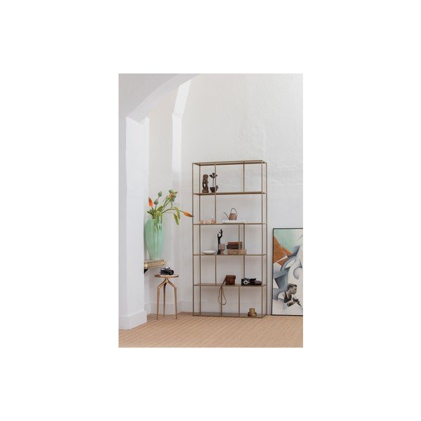 Libreria in metallo color oro 90x196 cm Valued - BePureHome-image-1