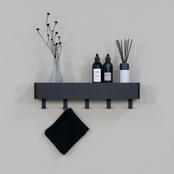 Mensola da bagno da parete nera in acciaio Multi – Spinder Design-image-3
