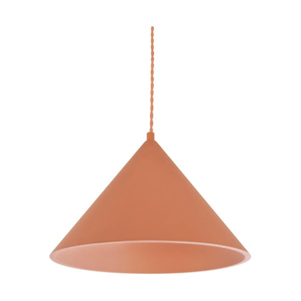 Lampada a sospensione color mattone con paralume in pietra ø 30 cm Vilma - SULION-image-3