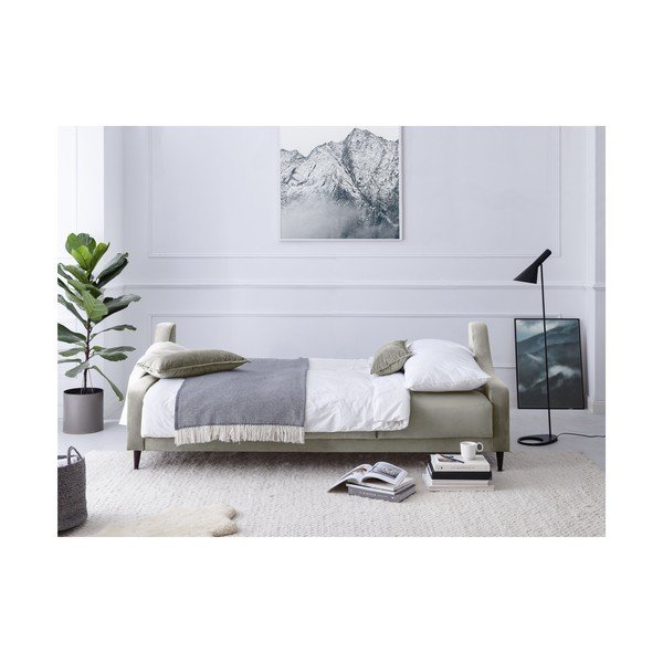 Divano letto in velluto beige con contenitore, 215 cm Freesia - Mazzini Sofas-image-4