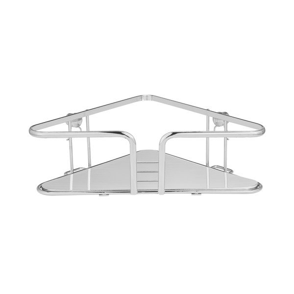 Mensola angolare da parete in acciaio inox argento per il bagno Termoli - Wenko-image-2