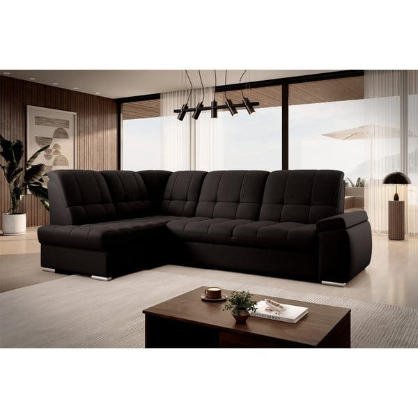 Divano angolare marrone allungabile/con contenitore (con penisola a sinistra/a L) Sado – ELTAP-image-4