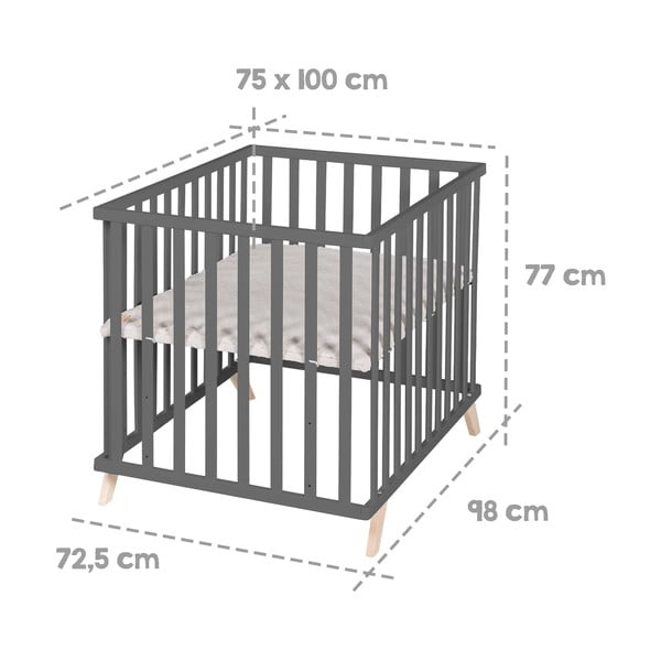 Box in legno di faggio grigio scuro 75x100 cm Lil Planet - Roba-image-4