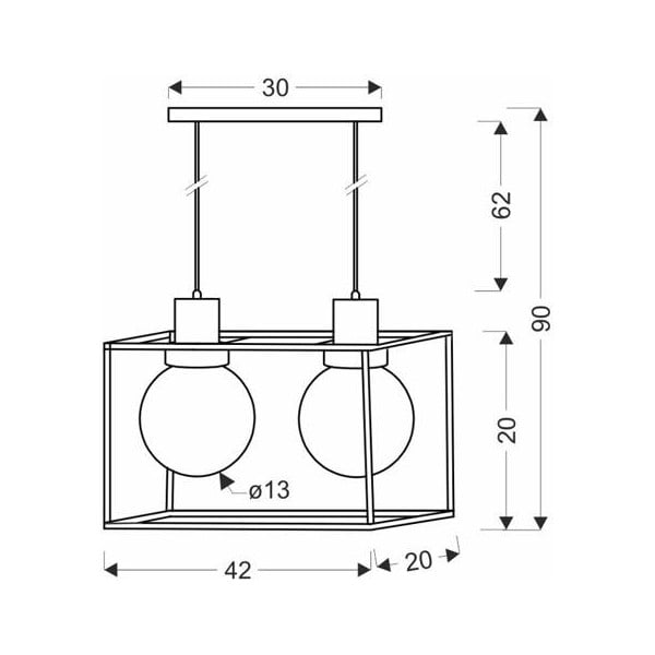 Lampada a sospensione nera 20x42 cm Retro 2 - Candellux Lighting-image-1