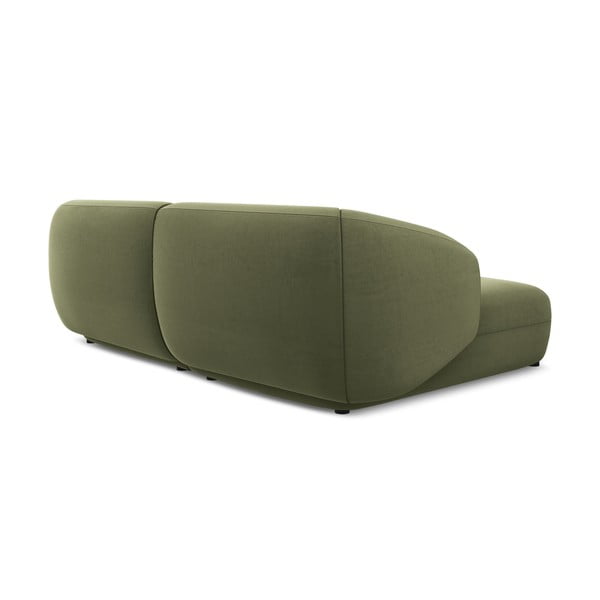 Divano angolare verde (con penisola a sinistra) con rivestimento in velluto Moana – Makamii-image-4