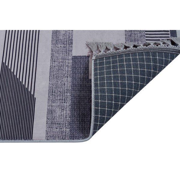 Tappeto grigio lavabile 300x80 cm - Vitaus-image-2