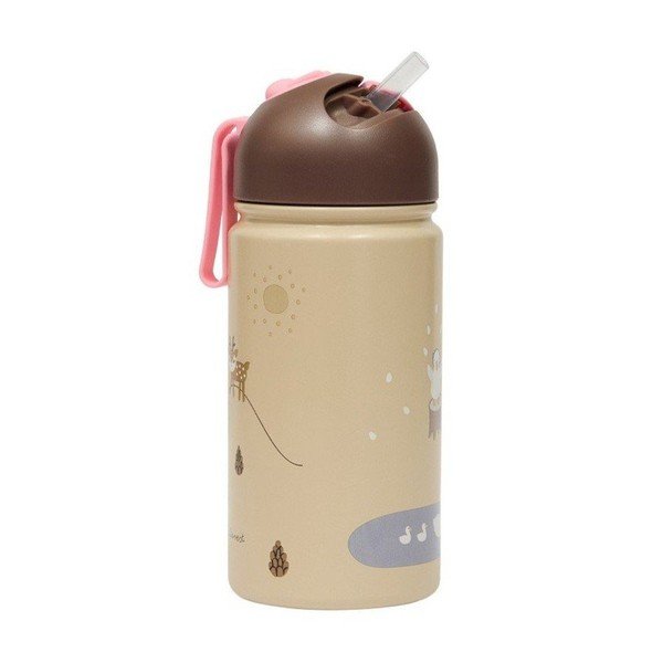 Bottiglia per bambini marrone chiaro in alluminio 360 ml Friends in the Forest – OYOY Mini