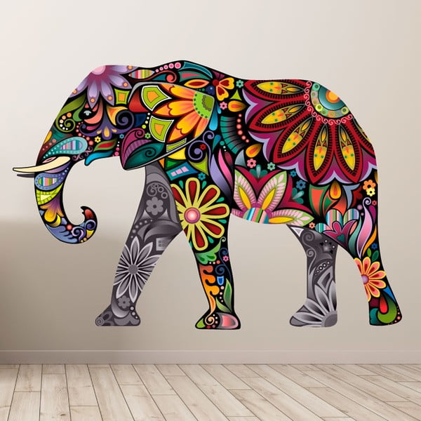 Adesivo India Elefante, 60 x 85 cm The Colorful Elephant from India - Ambiance-image-1