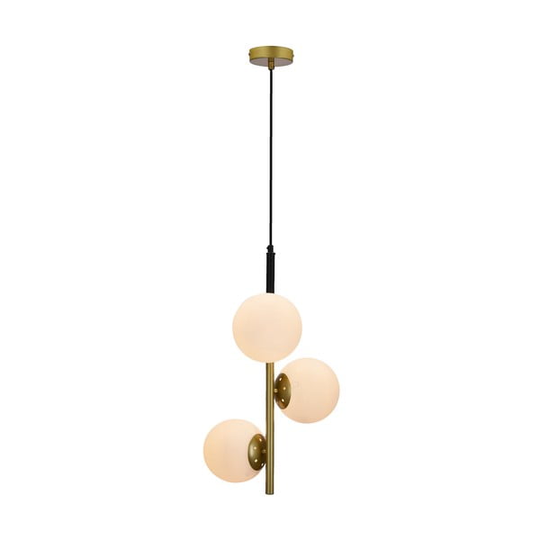 Lampada a sospensione color oro con paralume in vetro 32,5x32,5 cm Duo - Candellux Lighting-image-1