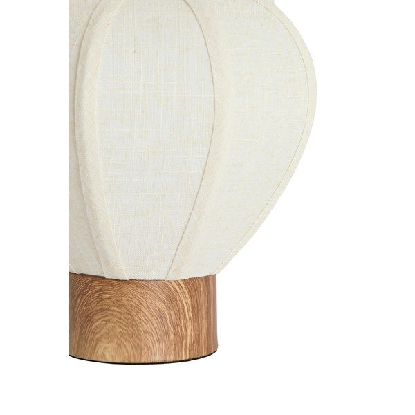 Lampada da tavolo color crema in metallo con paralume in tessuto (altezza totale 23,5 cm) Kyzo – Light & Living-image-2