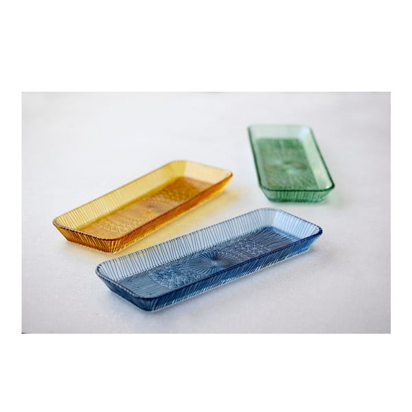 Piatto da portata in vetro verde 14x38 cm Kusintha - Bitz-image-1