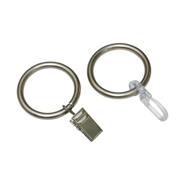 Anelli per tende in metallo/plastica con gancio in set da 10 - SP TREND-image-1