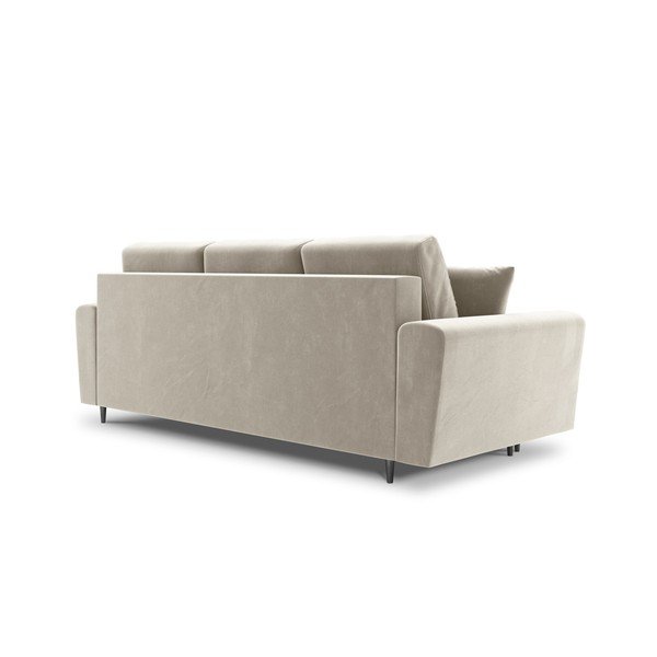 Divano beige allungabile e con contenitore con rivestimento in velluto 235 cm Kyoto – Cosmopolitan Design-image-3
