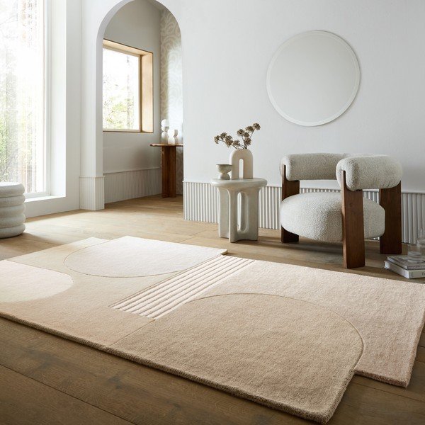 Tappeto di colore naturale in lana tessuto a mano 200x290 cm Lozenge – Flair Rugs-image-1