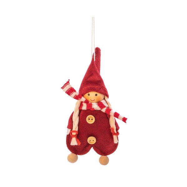 Decorazione per albero di natale in tessuto fatta a mano 13 cm Gnome Girl – Sass & Belle