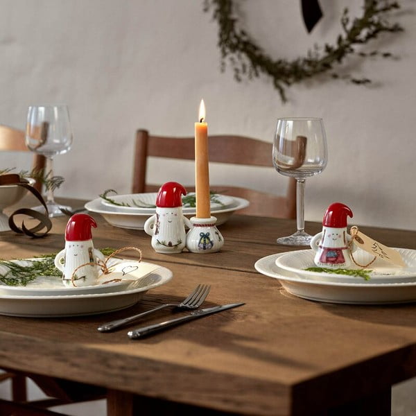 Portacandela in ceramica a tema natalizio Hammershøi Christmas Father Elf – Kähler Design-image-1
