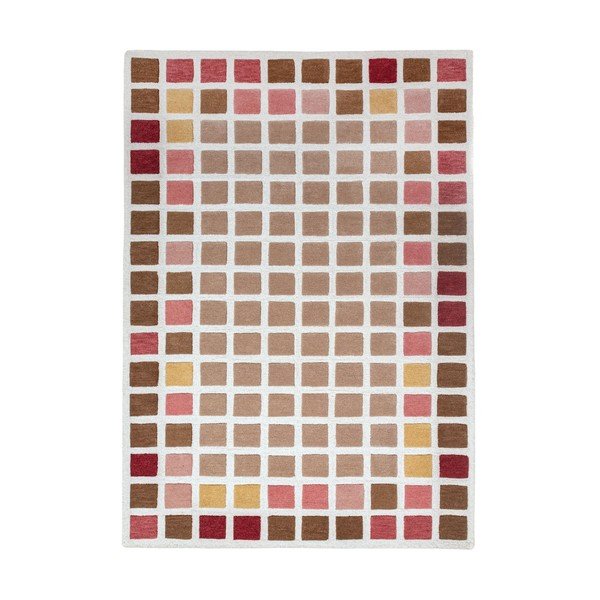 Tappeto rosa in lana tessuto a mano 140x200 cm Renga Wool – Flair Rugs