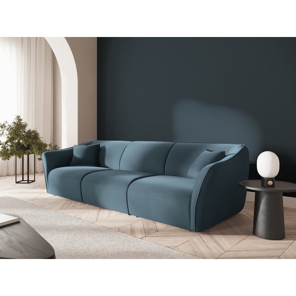 Divano blu con rivestimento in velluto 292 cm Tokyo – Cosmopolitan Design-image-1