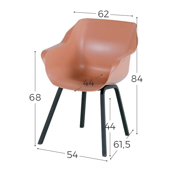 Set di 2 sedie da giardino in plastica arancione Sophie - Hartman-image-2