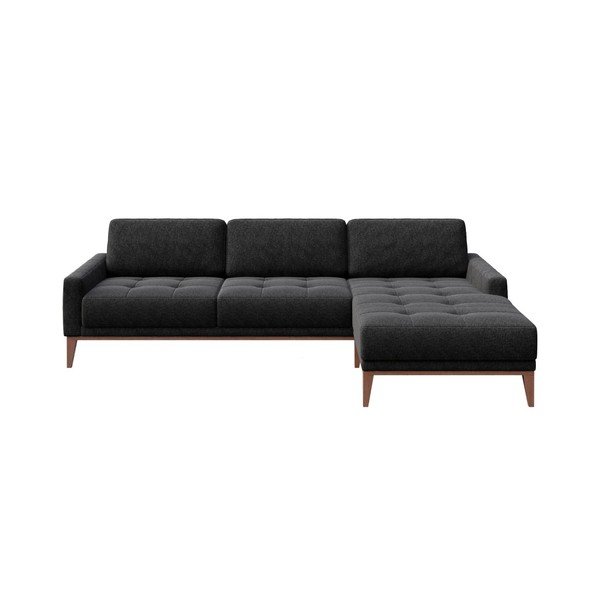 Divano angolare grigio antracite Musso Tufted, angolo destro - MESONICA