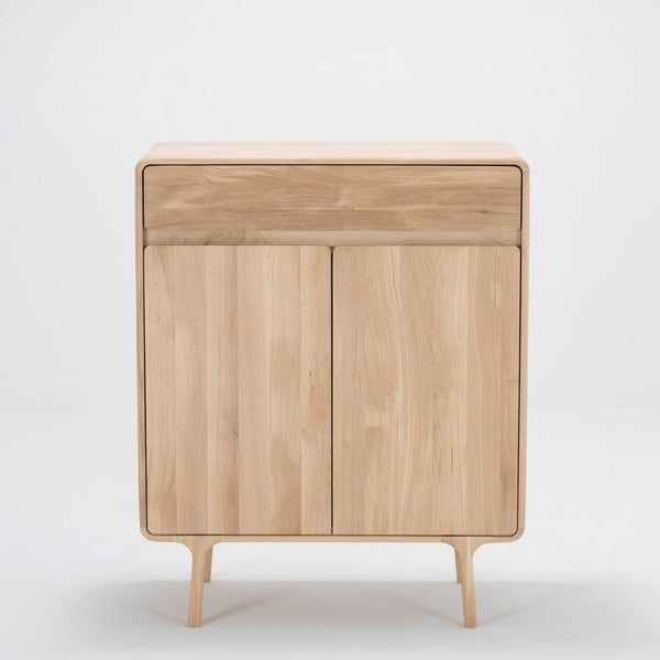 Cassettiera in rovere massiccio Fawn - Gazzda-image-3