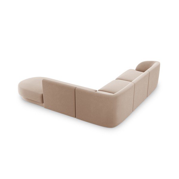 Divano angolare in velluto beige (angolo destro) Miley - Micadoni Home-image-4