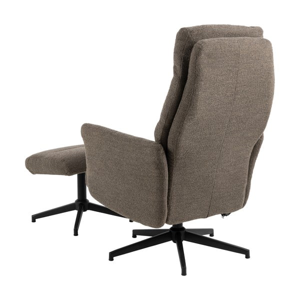 Poltrona relax grigio-marrone in tessuto bouclé London - Actona-image-4