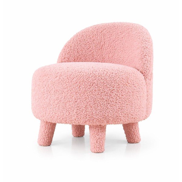Poltrona per bambini rosa chiaro in tessuto bouclé Moouv - Artie
