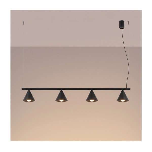 Lampadario nero in acciaio Zylo – Sollux-image-3