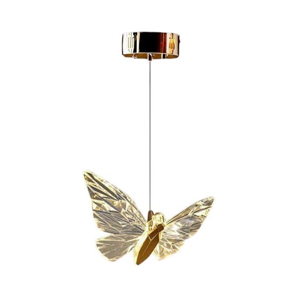 Lampadario LED dorato in metallo con paralume in vetro acrilico ø 20 cm Myrna – Opviq lights