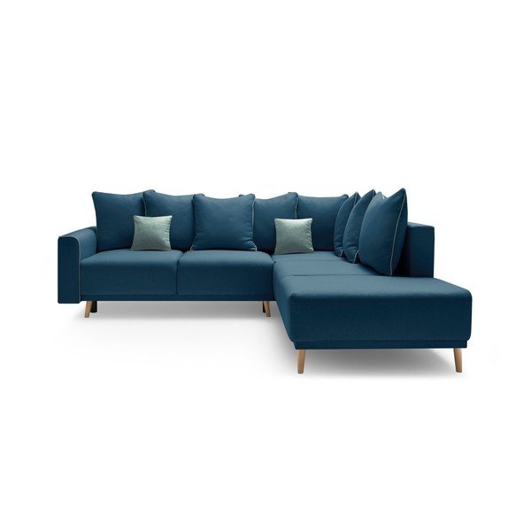 Divano letto angolare blu navy Mola L, angolo destro - Bobochic Paris