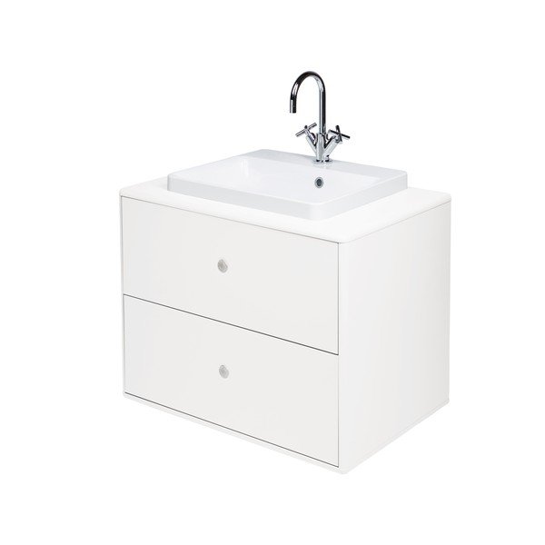 Mobile sospeso bianco con lavabo senza miscelatore 80x62 cm Color Bath - Tom Tailor-image-2