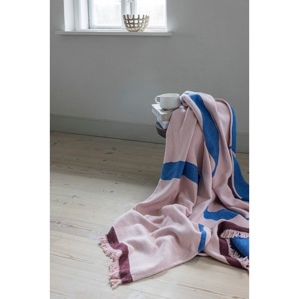 Coperta per TV blu/rosa polveroso in cotone riciclato 130x175 cm Studio – Mette Ditmer Denmark-image-3