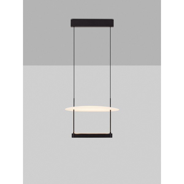 Lampadario LED bianco/nero opaco in alluminio con intensità regolabile ø 40 cm Diona – Nova Luce-image-3
