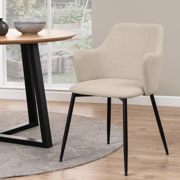 Set di sedie da pranzo color crema in imbottito 2 pz Ilsa – Actona-image-1