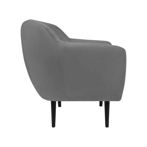 Poltrona grigia Toscane, gambe nere - Mazzini Sofas-image-2