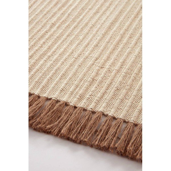 Tappeto color crema in misto cotone tessuto a mano 160x230 cm Channa – Jotex-image-4
