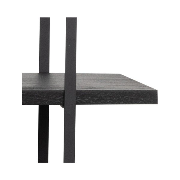 Scaffale nero in legno massiccio pavlovnia 120 cm Belfast - Actona-image-4