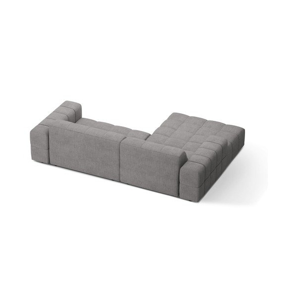 Divano angolare grigio (con penisola a sinistra/con chaise lounge) con rivestimento in ciniglia Chicago – Cosmopolitan Design-image-2