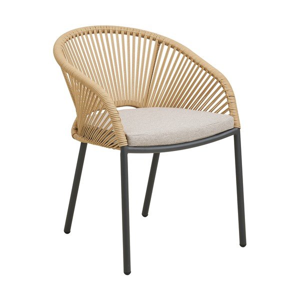 Sedia da esterno beige in metallo/in imbottito Novella – House Nordic