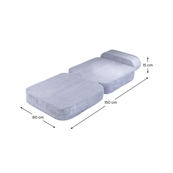 Poltrona per bambini blu con rivestimento in velluto a coste Flip – Wigiwama-image-3