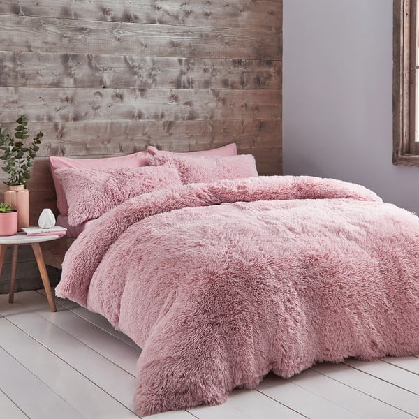 Biancheria da letto in microfelpa rosa , 135 x 200 cm Cuddly - Catherine Lansfield-image-1