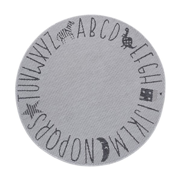 Tappeto grigio per bambini Letters, ø 120 cm - Ragami