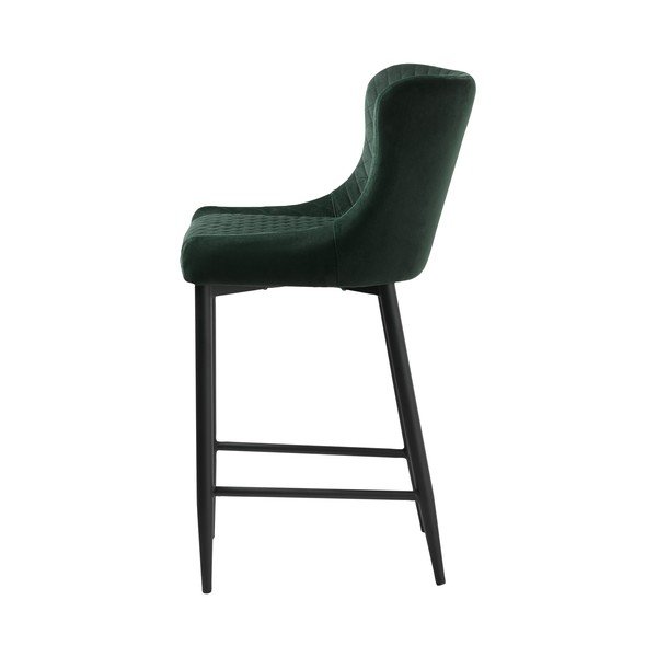 Sgabello da bar in velluto verde (altezza seduta 77 cm) Ottowa - Unique Furniture-image-2